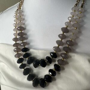 Gold and Black Beaded Necklace